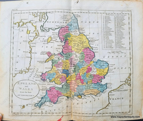 Genuine-Antique-Map-England-and-Wales-from-the-best-Authorities-1800-Russell-Guthrie-Maps-Of-Antiquity