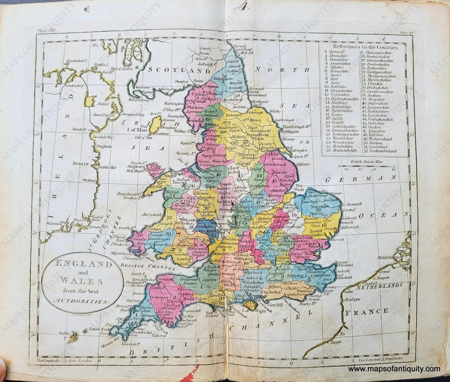 Genuine-Antique-Map-England-and-Wales-from-the-best-Authorities-1800-Russell-Guthrie-Maps-Of-Antiquity