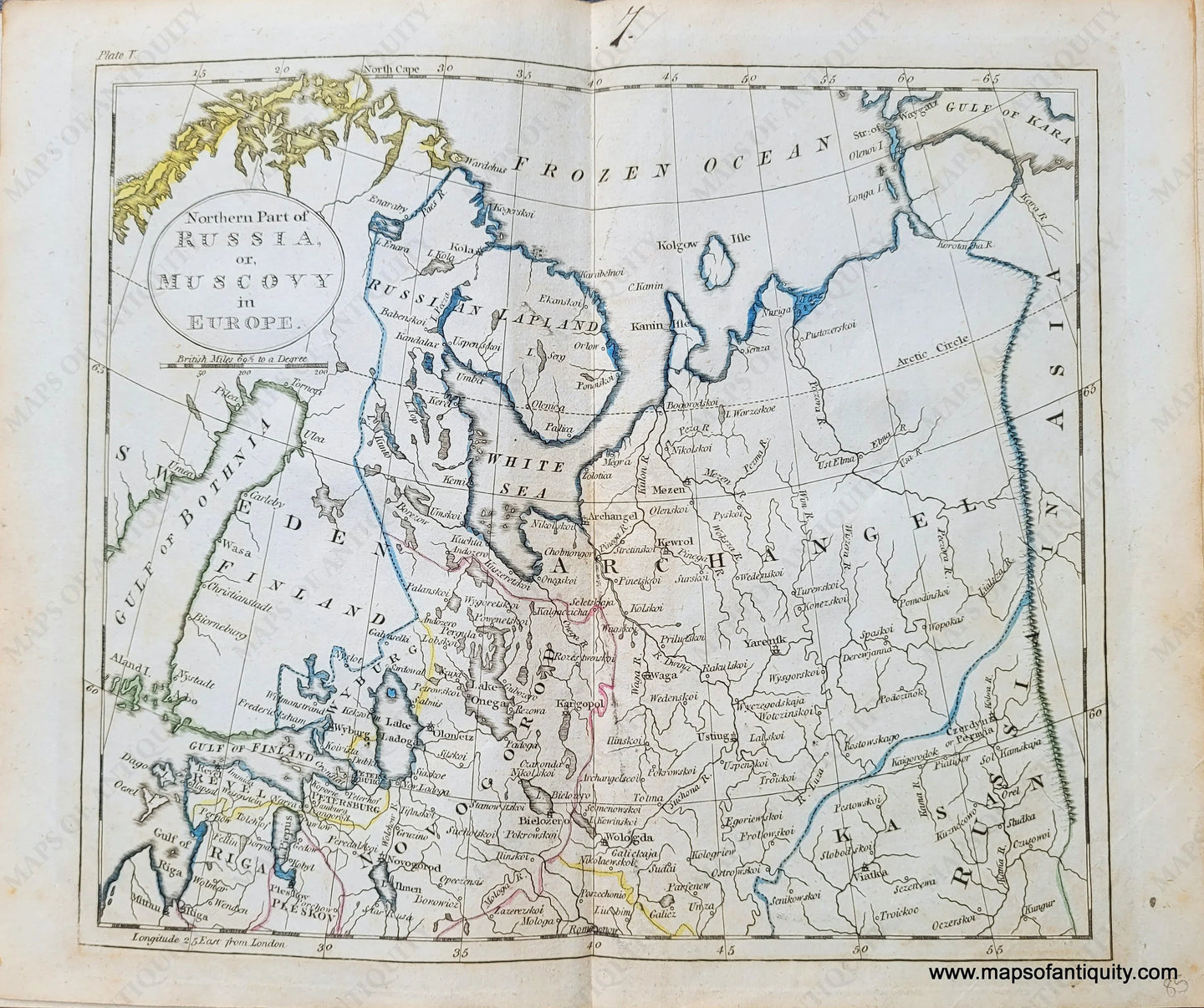 Genuine-Antique-Map-Northern-Part-of-Russia-or-Muscovy-in-Europe-1800-Russell-Guthrie-Maps-Of-Antiquity