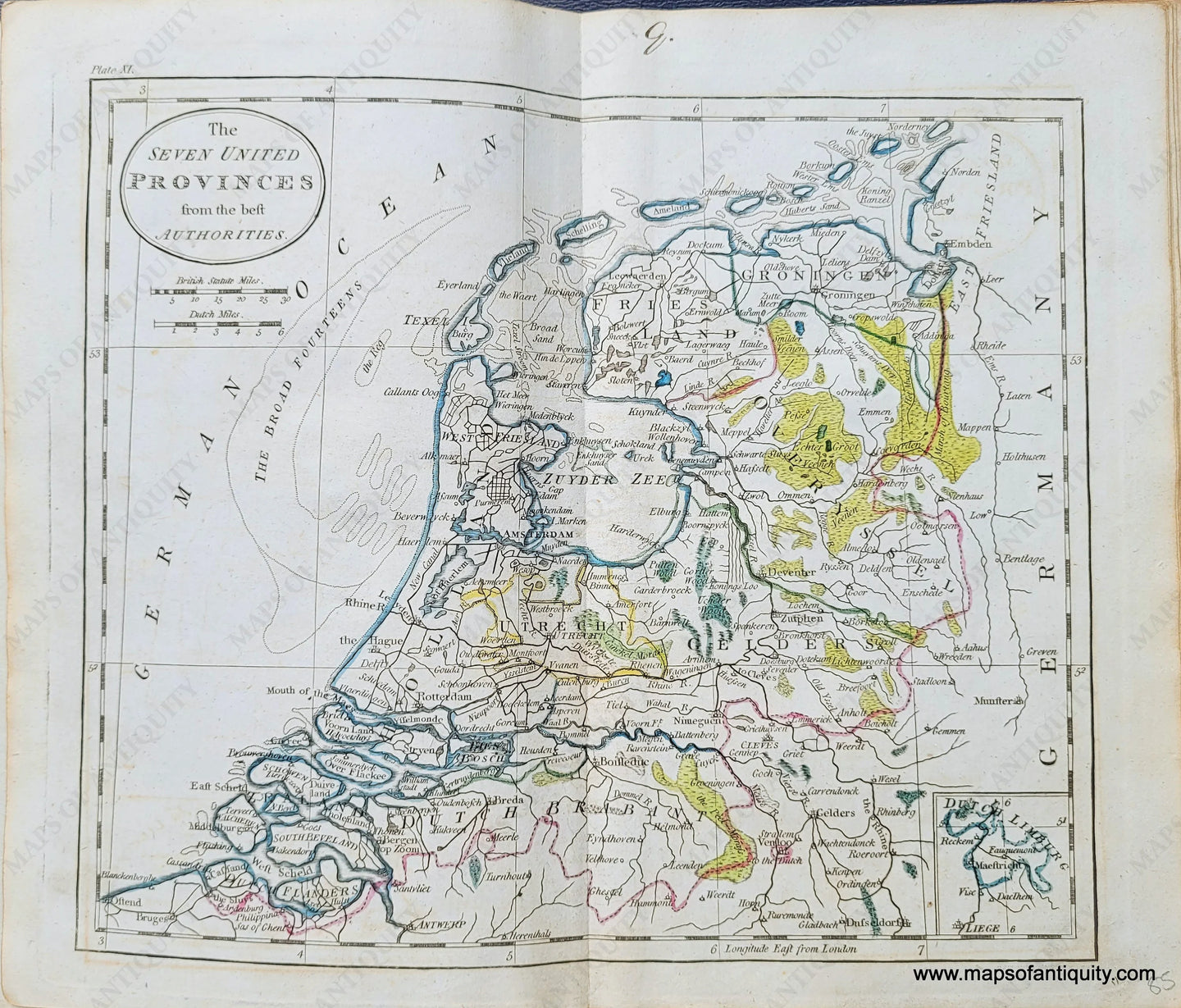 Genuine-Antique-Map-The-Seven-United-Provinces-from-the-best-Authorities-1800-Russell-Guthrie-Maps-Of-Antiquity