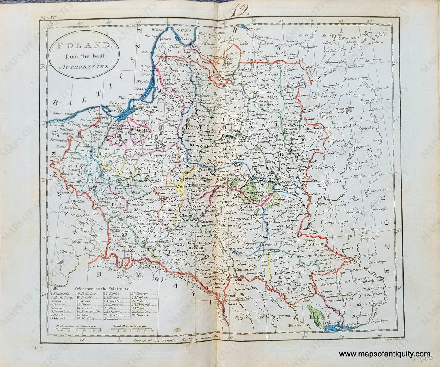 Genuine-Antique-Map-Poland-from-the-best-Authorities-1800-Russell-Guthrie-Maps-Of-Antiquity