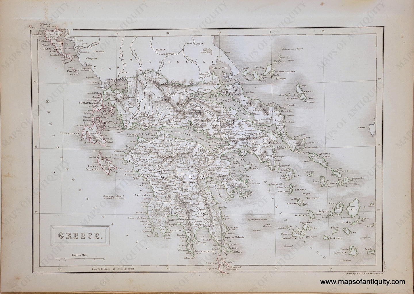 Genuine-Antique-Map-Greece--1841-Black-Maps-Of-Antiquity