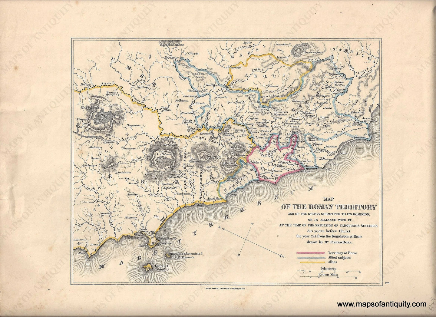 Genuine-Antique-Map-Map-of-the-Roman-Territory-and-of-the-States-Submitted-to-its-Dominion-or-in-Alliance-with-it-at-the-Time-of-the-Expulsion-of-Tarquinius-Superbus-510-Years-before-Christ-the-year-244-from-the-foundation-of-Rome--1865-Harper-Brothers-Maps-Of-Antiquity