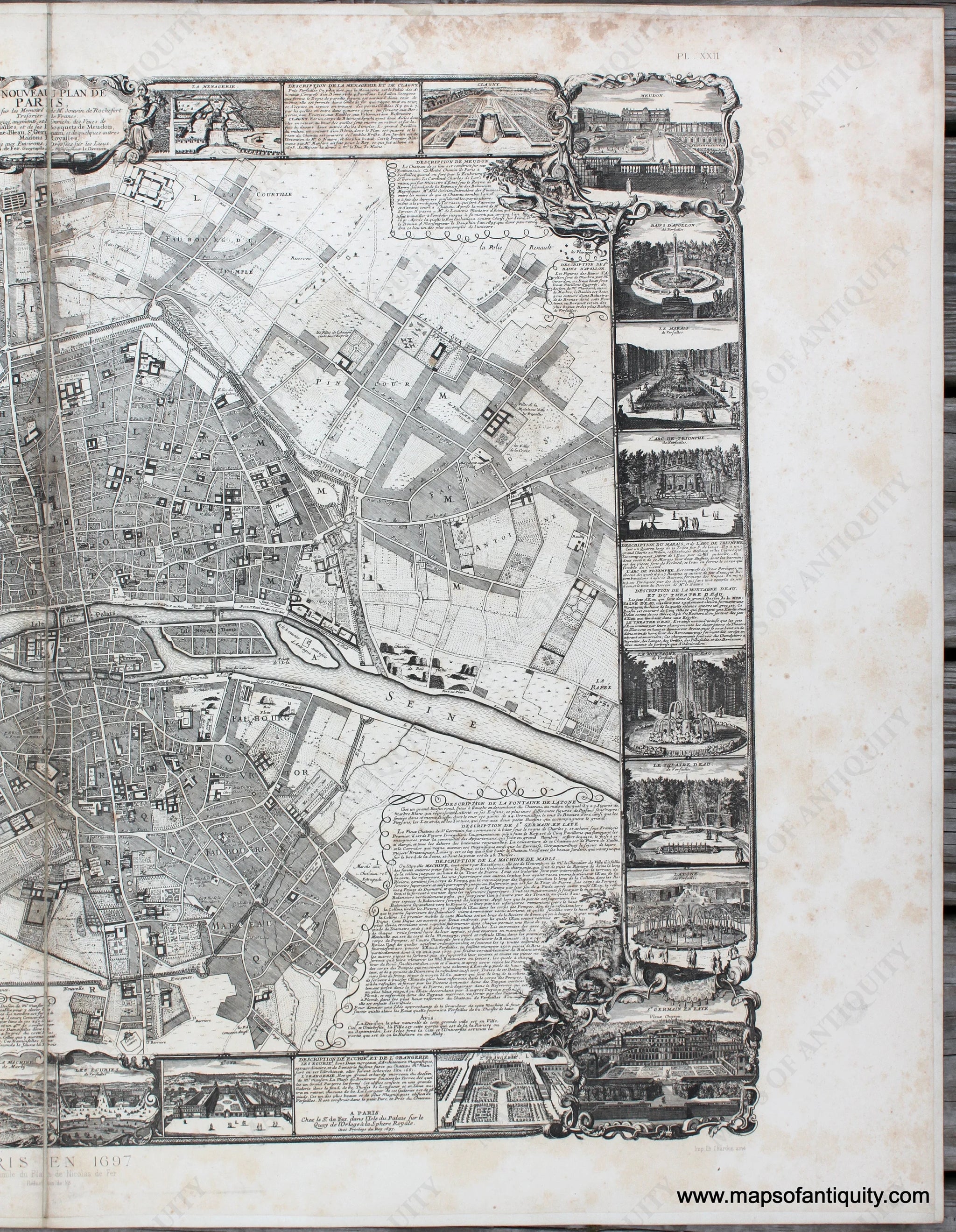 フランスアンティーク　MAP France, 18th Century, Fine Art Reproduction MP012