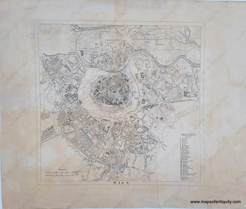 Genuine-Antique-Map-Wien-1850s-circa--Unknown-Publisher-Maps-Of-Antiquity