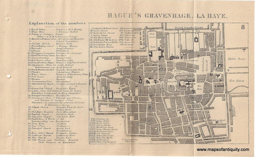 Genuine-Antique-Map-Hague's-Gravenhage-La-Haye--Netherlands--1895-Bradshaw-Maps-Of-Antiquity