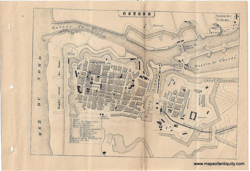 Genuine-Antique-Map-Ostend-Belgium--1895-Bradshaw-Maps-Of-Antiquity