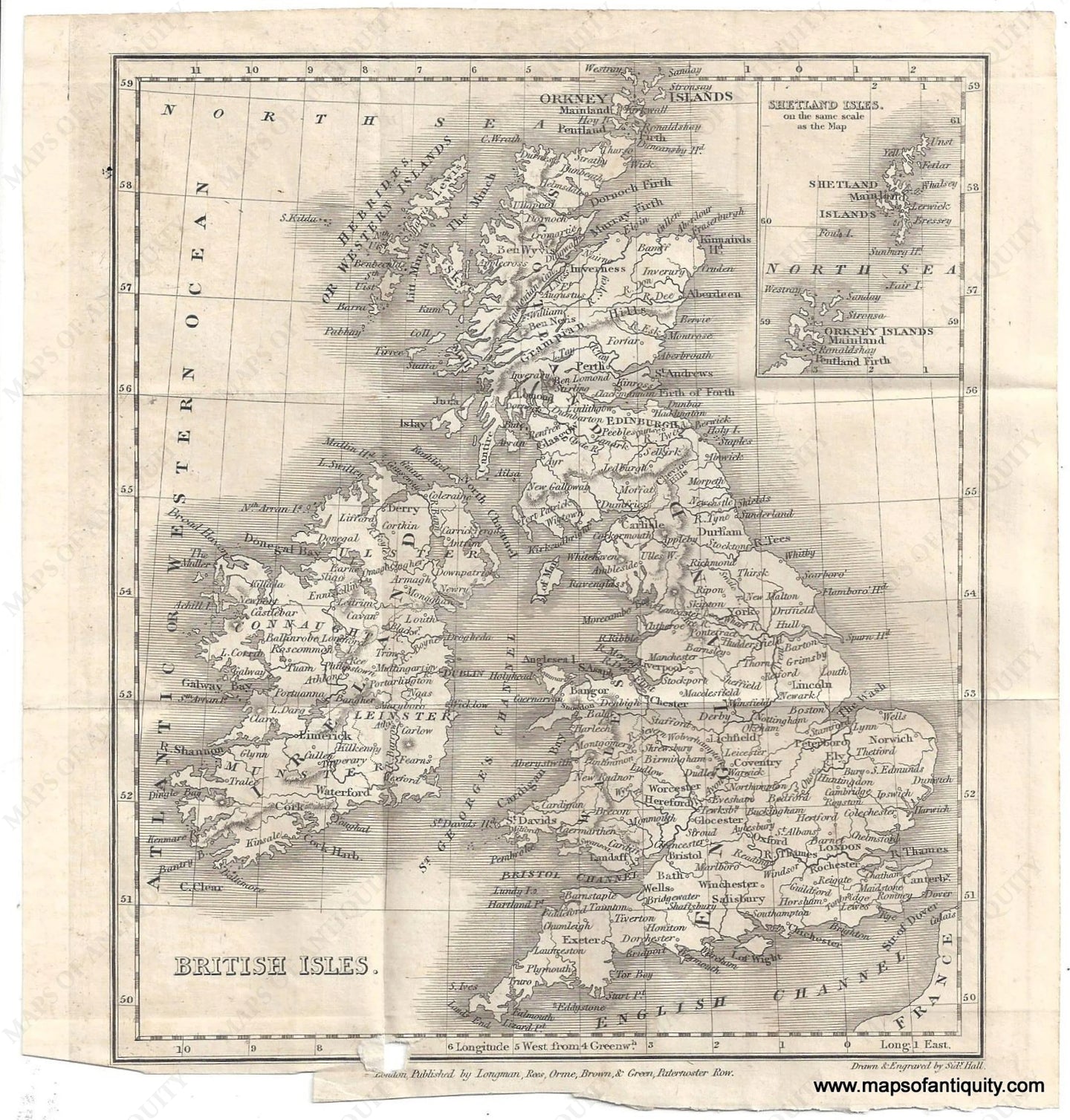 Genuine-Antique-Map-British-Isles-1829-Goldsmith-Maps-Of-Antiquity