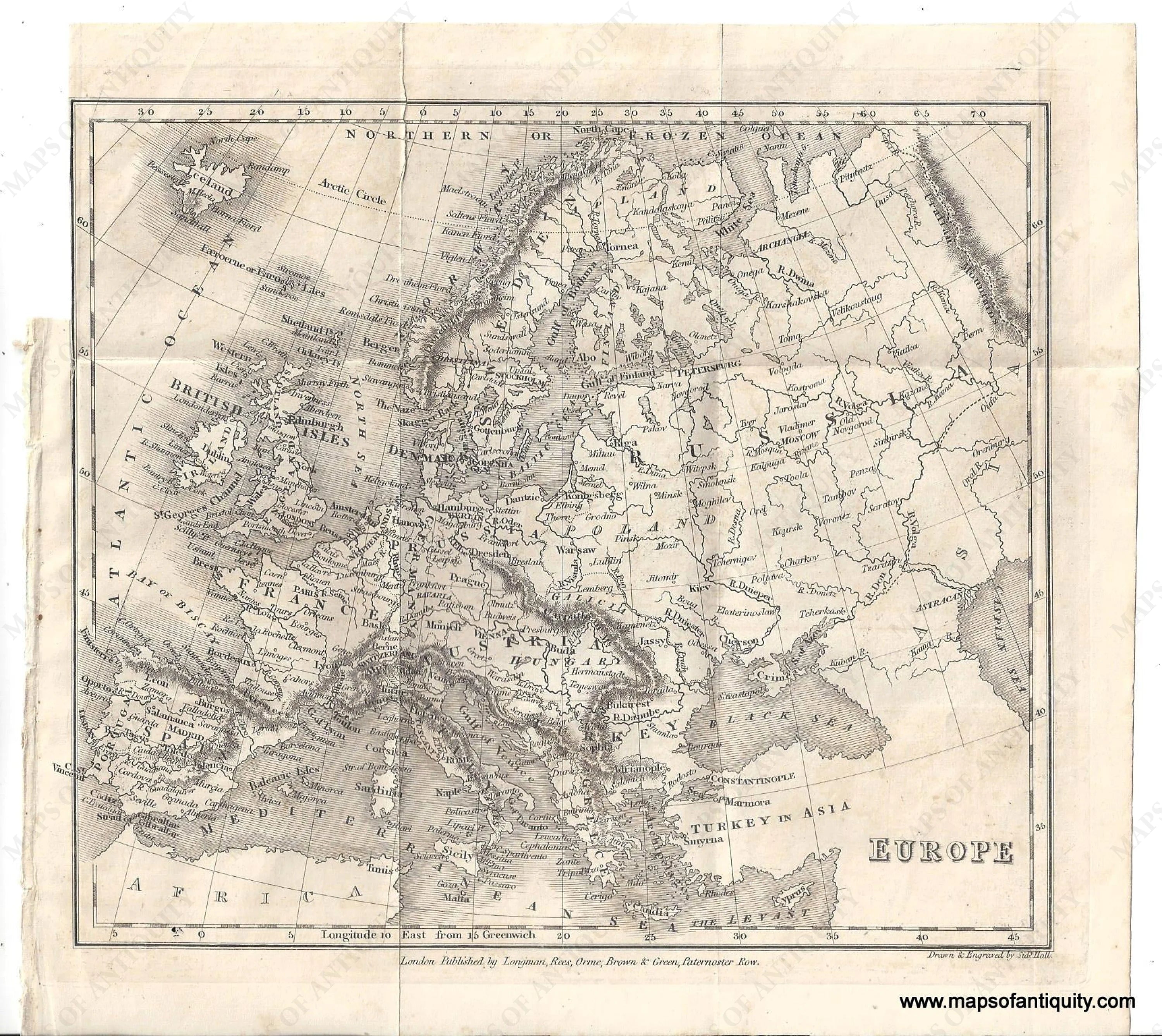 1829 Genuine Antique Map Europe – Maps of Antiquity