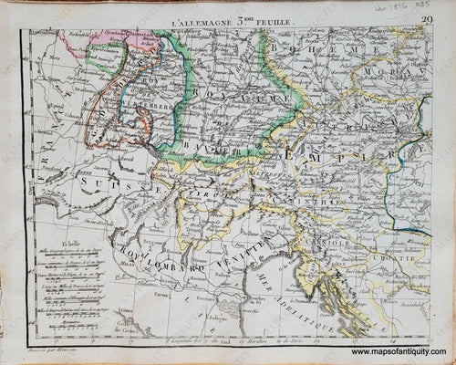 Genuine-Antique-Map-Germany-in-4-sheets-Sheet-3-LAllemagne-3eme-Feuille-Germany-1816-Herisson-Maps-Of-Antiquity-1800s-19th-century