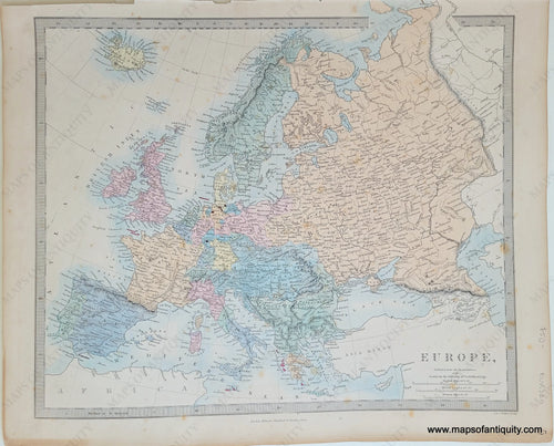 Genuine-Antique-Map-Europe-Europe--1860-SDUK-Society-for-the-Diffusion-of-Useful-Knowledge-Maps-Of-Antiquity-1800s-19th-century