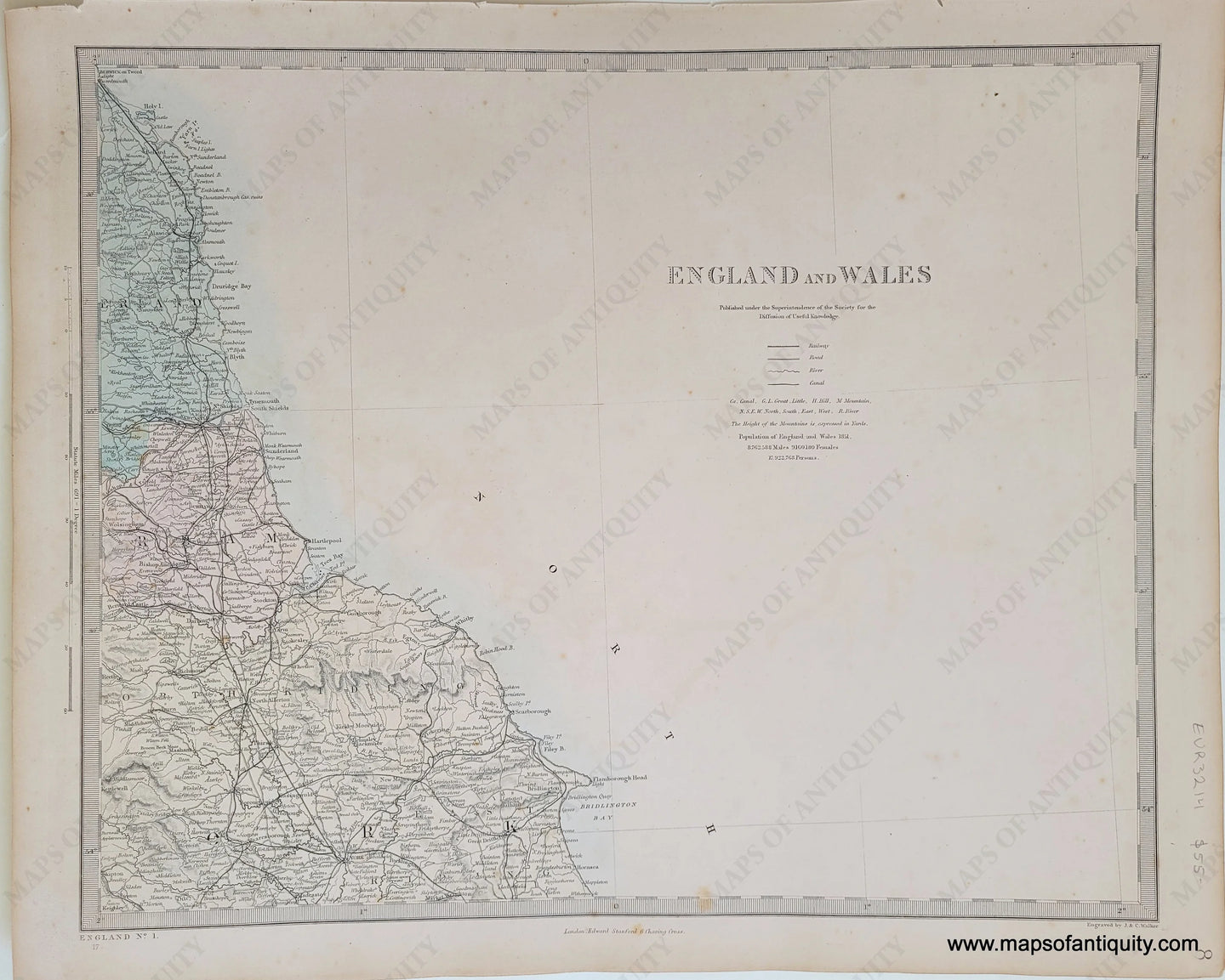 Genuine-Antique-Map-England-and-Wales-in-six-sheets-sheet-1-England-and-Wales--1860-SDUK-Society-for-the-Diffusion-of-Useful-Knowledge-Maps-Of-Antiquity-1800s-19th-century