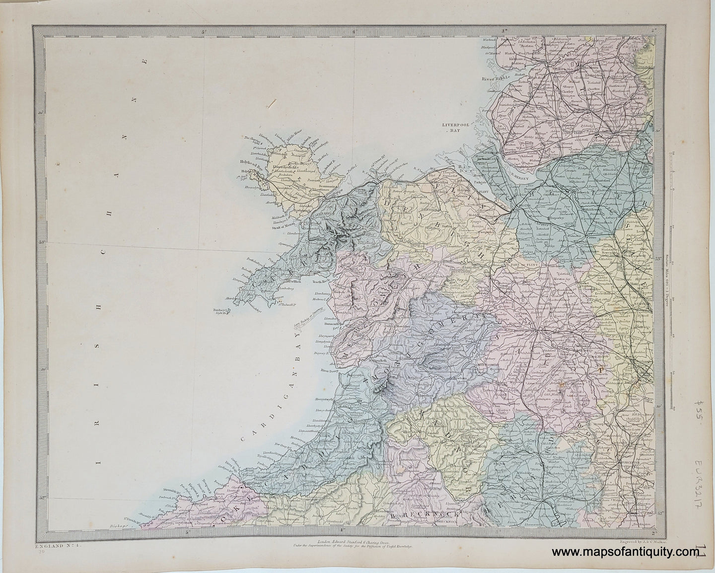 Genuine-Antique-Map-England-and-Wales-in-six-sheets-sheet-4-England-and-Wales--1860-SDUK-Society-for-the-Diffusion-of-Useful-Knowledge-Maps-Of-Antiquity-1800s-19th-century