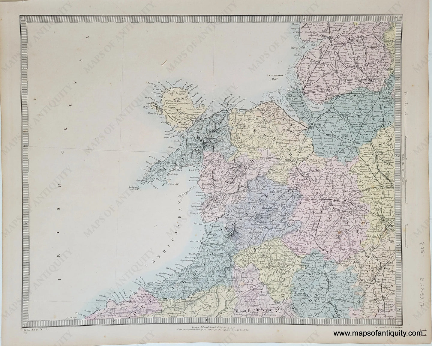 Genuine-Antique-Map-England-and-Wales-in-six-sheets-sheet-4-England-and-Wales--1860-SDUK-Society-for-the-Diffusion-of-Useful-Knowledge-Maps-Of-Antiquity-1800s-19th-century