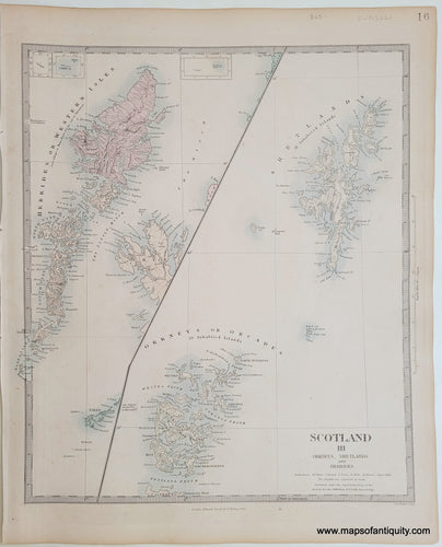 Genuine-Antique-Map-Scotland-III-Orkneys-Shetlands-and-Hebrides-Scotland--1860-SDUK-Society-for-the-Diffusion-of-Useful-Knowledge-Maps-Of-Antiquity-1800s-19th-century