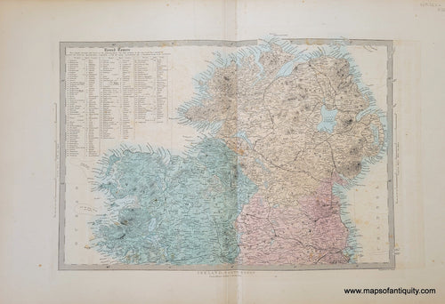 Genuine-Antique-Map-Ireland-North-Sheet-Ireland--1860-SDUK-Society-for-the-Diffusion-of-Useful-Knowledge-Maps-Of-Antiquity-1800s-19th-century