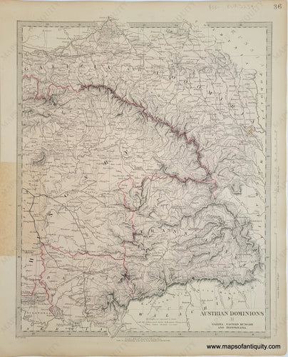 Genuine-Antique-Map-Austrian-Dominions-II-Galizia-Eastern-Hungary-and-Transylvania-Austria-Hungary--1860-SDUK-Society-for-the-Diffusion-of-Useful-Knowledge-Maps-Of-Antiquity-1800s-19th-century