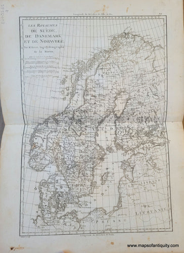 Genuine-Antique-Map-Scandinavia---Royaume-de-Suede-de-Danemark-et-de-Norwege-1788-Bonne-Desmarest-Maps-Of-Antiquity