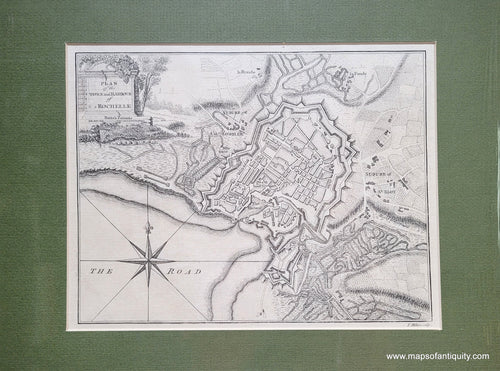 Genuine-Antique-Map-Plan-of-the-Town-and-Harbour-of-Rochelle-1759-Hilton-Coote-Maps-Of-Antiquity