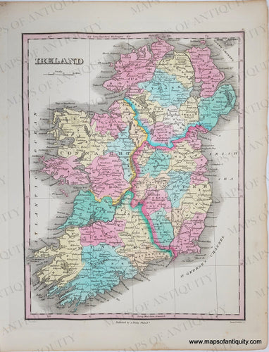 Antique-Hand-Colored-Map-Ireland-Europe-United-Kingdom-1829-Anthony-Finley-Maps-Of-Antiquity