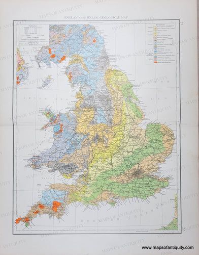 Genuine-Antique-Map-England-and-Wales-Geological-Map-1900-The-Times-Maps-Of-Antiquity