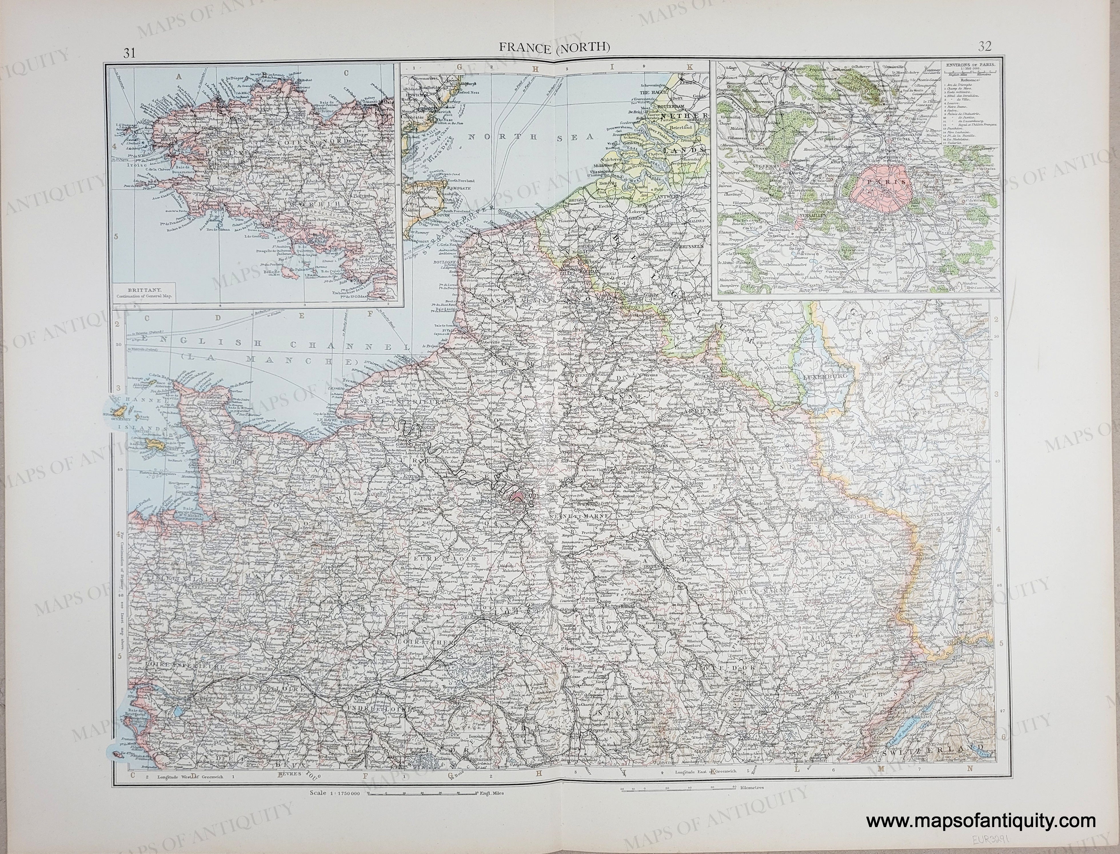 1900 - France (North) - Genuine Antique Map – Maps of Antiquity