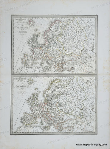Genuine-Antique-Map-Carte-de-l-Europe-en-1789-Carte-de-l-Europe-en-1813-1831-Lapie-Maps-Of-Antiquity