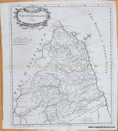 Genuine-Antique-Map-England---Northumberland-1722-Morden-Maps-Of-Antiquity