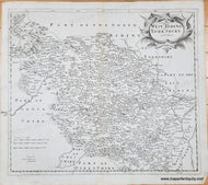 Genuine-Antique-Map-England---The-West-Riding-of-York-Shire-1722-Morden-Maps-Of-Antiquity