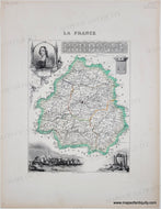 Genuine-Antique-Map-Dordogne-1871-Vuillemin-Maps-Of-Antiquity