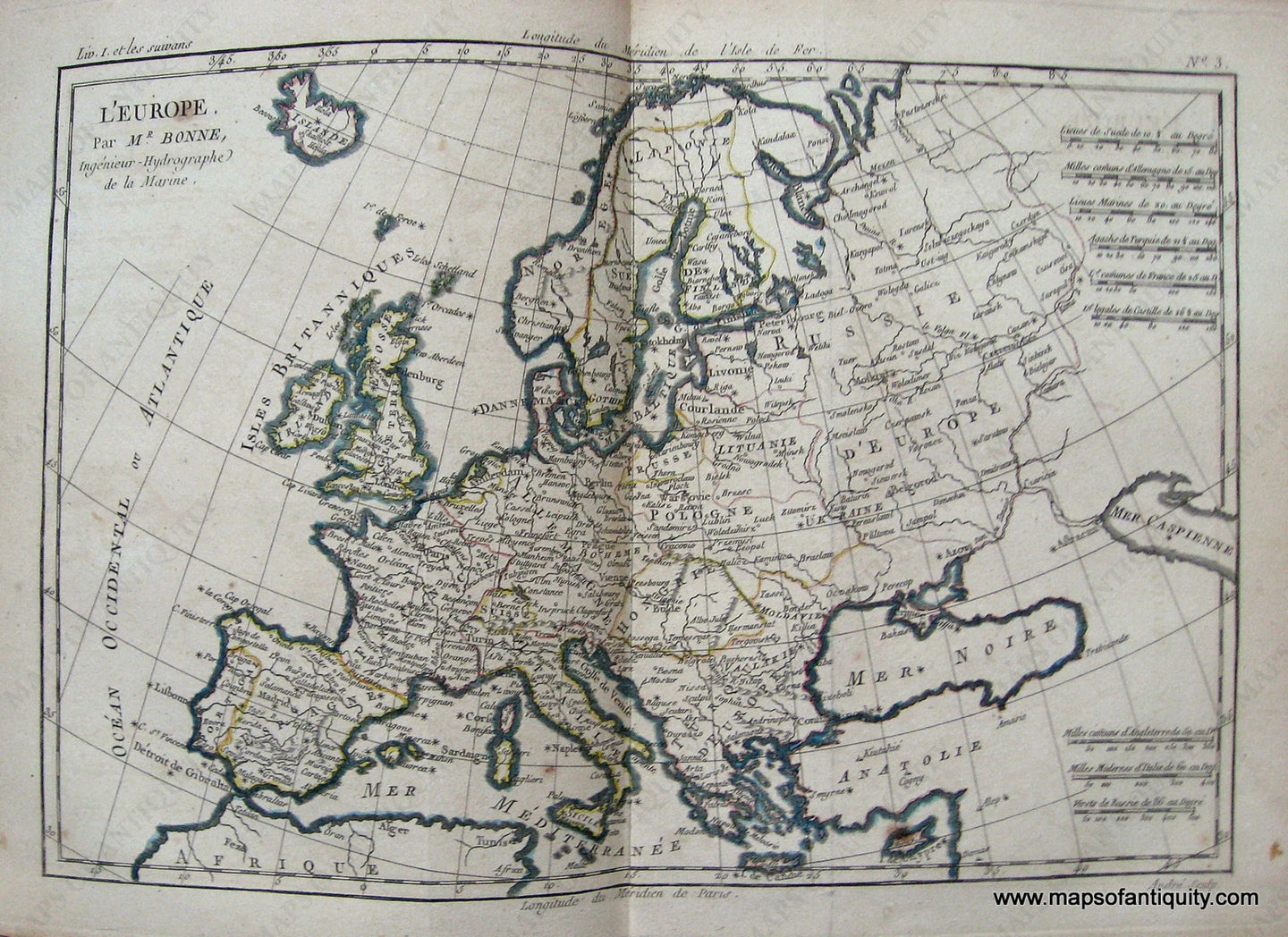 Antique-Hand-Colored-Map-L'Europe.-Europe-Europe-General-1780-Raynal-and-Bonne-Maps-Of-Antiquity