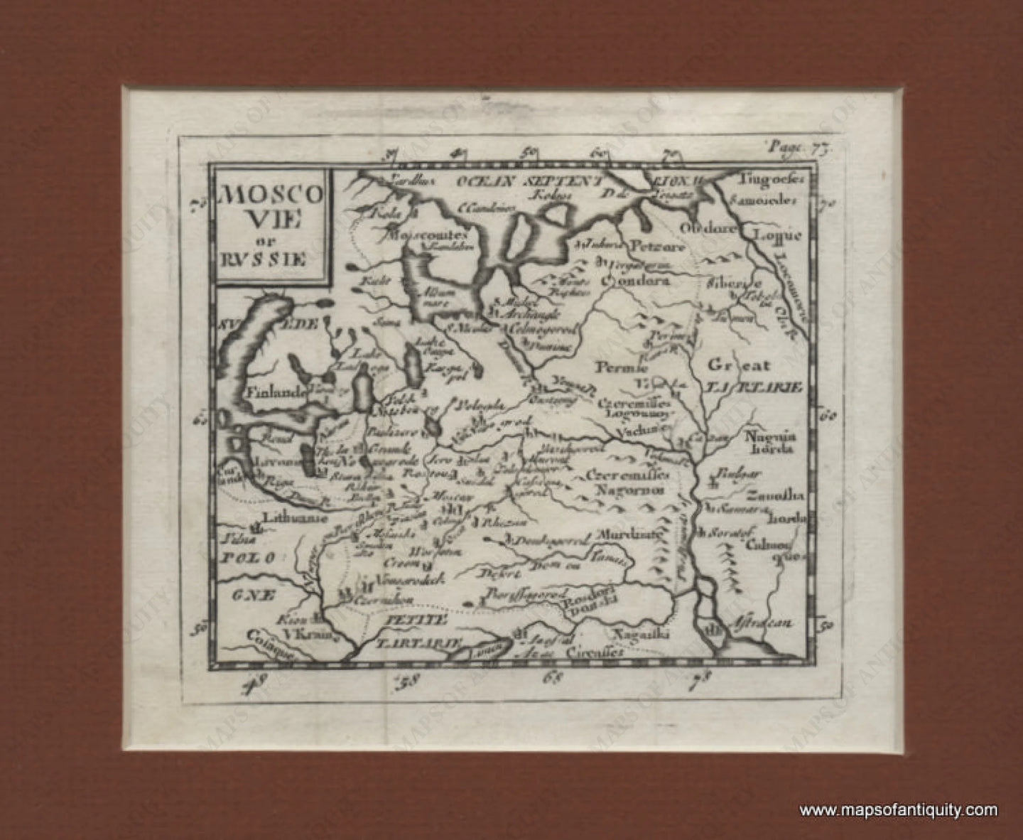 Black-and-White-Antique-Map-Moscovie-or-Russie-Europe-Russia-1716-Morden-Maps-Of-Antiquity