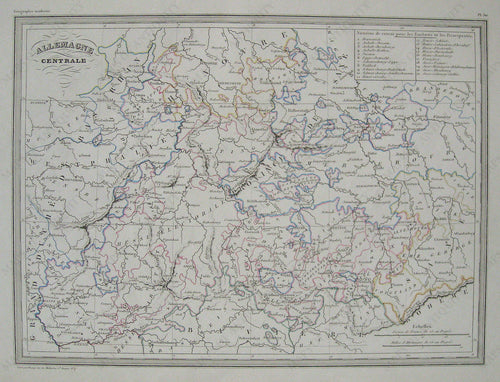 Antique-Hand-Colored-Map-Allemagne-centrale---Germany-Germany--1842-Malte-Brun-Maps-Of-Antiquity