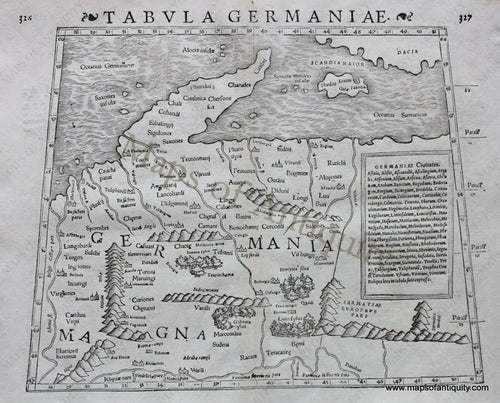 Antique-Black-and-White-Engraved-Map-Tabula-Germaniae-Germany-Europe-Germany-1542-Munster-Maps-Of-Antiquity