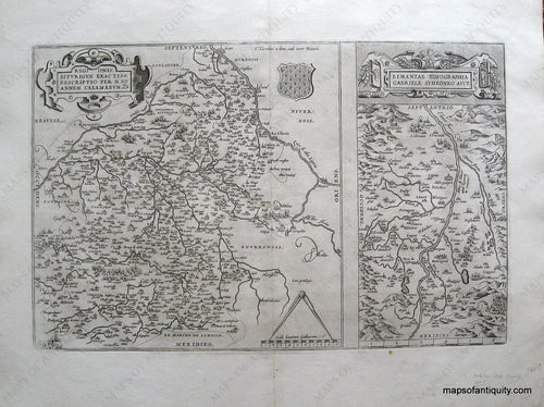 Antique-Black-and-White-Engraved-Map-Regionis-Biturigum-Exactiss-Descriptio-per-D.-10-Annem-Calamaeum-Limantiae-Topographia-Gabriele-Symeoneo-Auct.-France--1579-Ortelius-Maps-Of-Antiquity