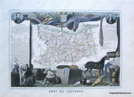 Antique-Hand-Colored-Map-Dept.-du-Calvados.-Europe-France-1851-Levasseur-Maps-Of-Antiquity