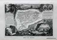 Antique-Hand-Colored-Map-Dept.-du-Doubs.-Europe-France-1851-Levasseur-Maps-Of-Antiquity