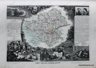 Antique-Hand-Colored-Map-Dept.-de-la-Loire-Infre.-Europe-France-1851-Levasseur-Maps-Of-Antiquity
