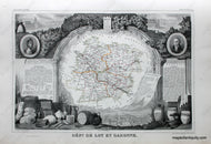 Antique-Hand-Colored-Map-Dept.-de-Lot-et-Garonne.-Europe-France-1851-Levasseur-Maps-Of-Antiquity