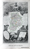 Antique-Hand-Colored-Map-Dept.-de-Seine-et-Marne.-Europe-France-1851-Levasseur-Maps-Of-Antiquity