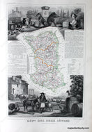 Antique-Hand-Colored-Map-Dept.-des-Deux-Sevres-Europe-France-1851-Levasseur-Maps-Of-Antiquity