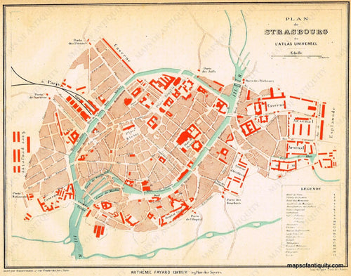 Antiue-Map-City-Plan-de-Strasbourg