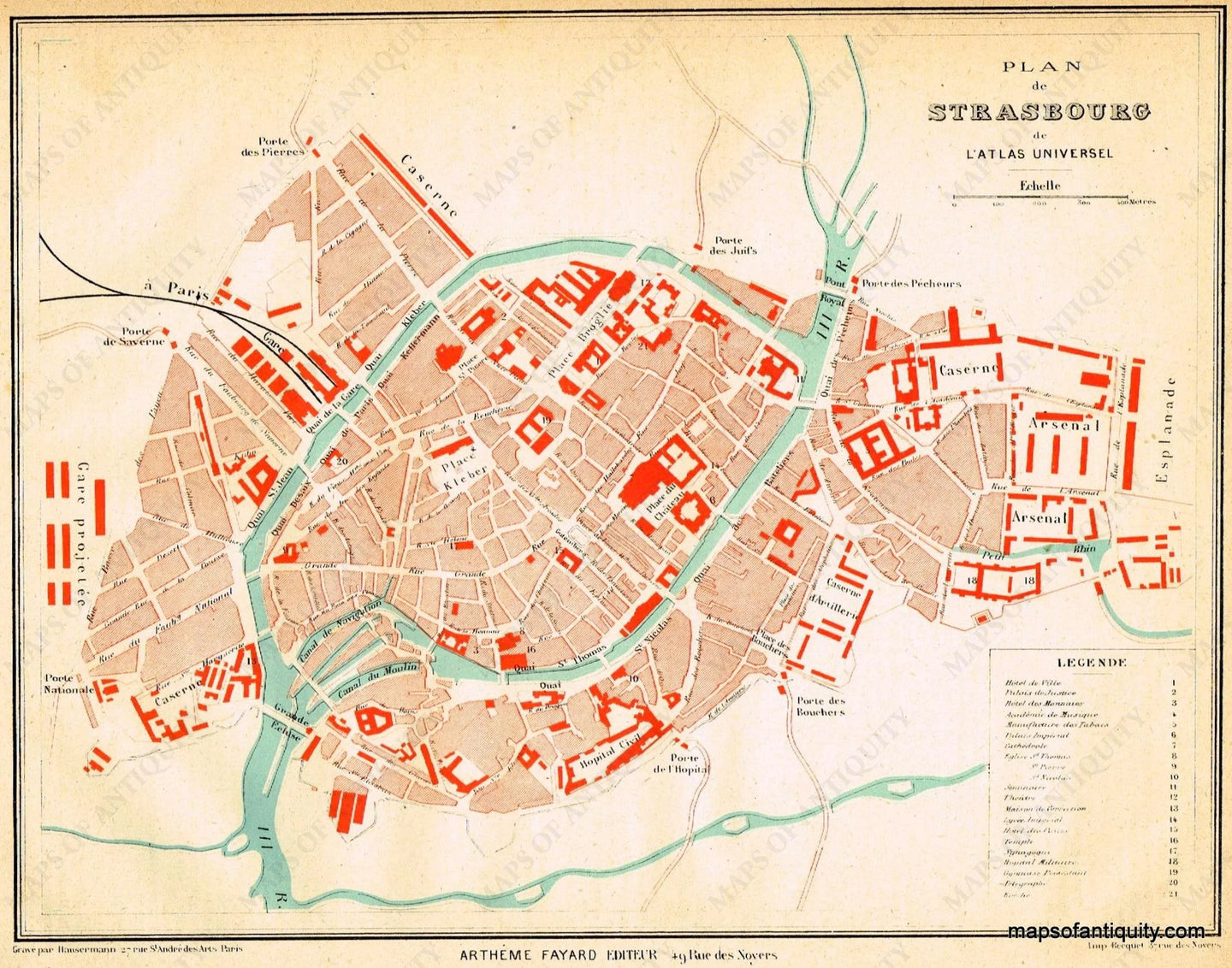 Antiue-Map-City-Plan-de-Strasbourg