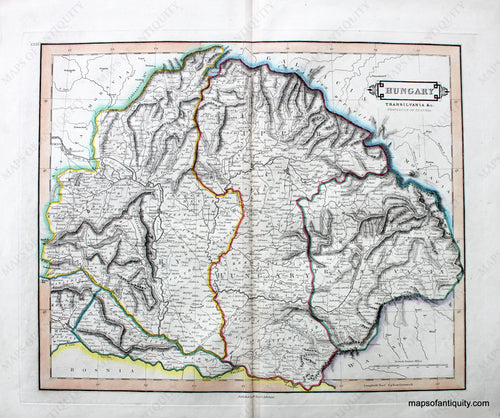 Antique-Hand-Colored-Map-Hungary-and-Transilvania-Europe-Hungary-c.-1840-Lizars-Maps-Of-Antiquity