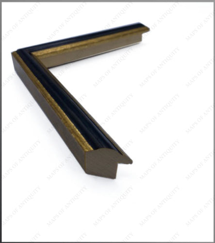 Wood Frame Black With Double Gold Rounded For Small Pieces Up To 12 X 14 Inches Custom Conservation