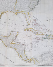 Load image into Gallery viewer, Part of Large handsome map of North America covering from the Windward Islands in the Caribbean to Baha California and Newfoundland to the top of South America. Genuine-Antique-New-Map-North-America-with-West-India-Islands-Pownall-1783-Sayer-Bennett-Maps-Of-Antiquity
