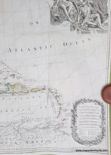 Load image into Gallery viewer, Part of Large handsome map of North America covering from the Windward Islands in the Caribbean to Baha California and Newfoundland to the top of South America. Genuine-Antique-New-Map-North-America-with-West-India-Islands-Pownall-1783-Sayer-Bennett-Maps-Of-Antiquity
