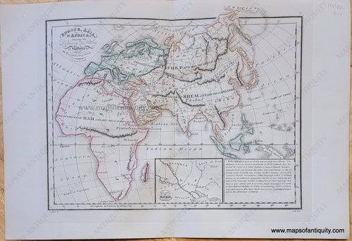 Genuine-Antique-Map-Europe,-Asia,-and-Africa,-showing-the-dispersion-and-settling-of-Nations-by-the-Descendants-of-Noah-1823-J.-Wyld-Maps-Of-Antiquity