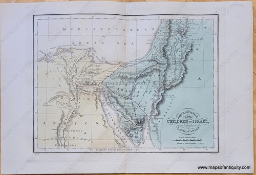 Genuine-Antique-Map-Journeyings-of-the-Children-of-Israel-from-Egypt-to-the-Land-of-Canaan-1823-J.-Wyld-Maps-Of-Antiquity