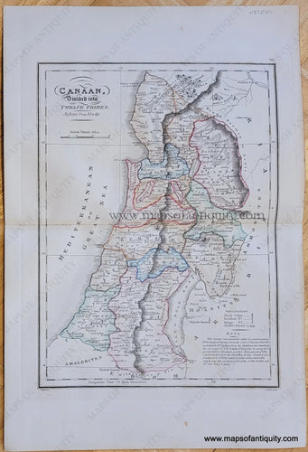 Genuine-Antique-Map-Canaan-divided-into-Twelve-Tribes-1823-J.-Wyld-Maps-Of-Antiquity